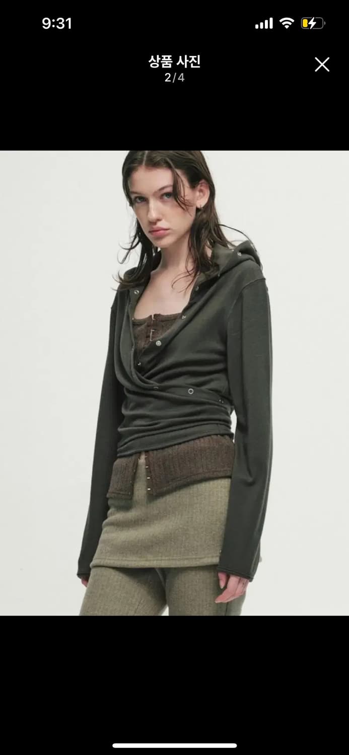 세릭 WRAP HOOD CARDIGAN / KHAKI 상품이미지1