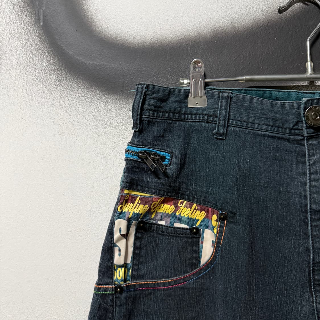 VTG 빈티지 Y2K 올드스쿨 패치워크 데님 쇼츠 팬츠 상품이미지3