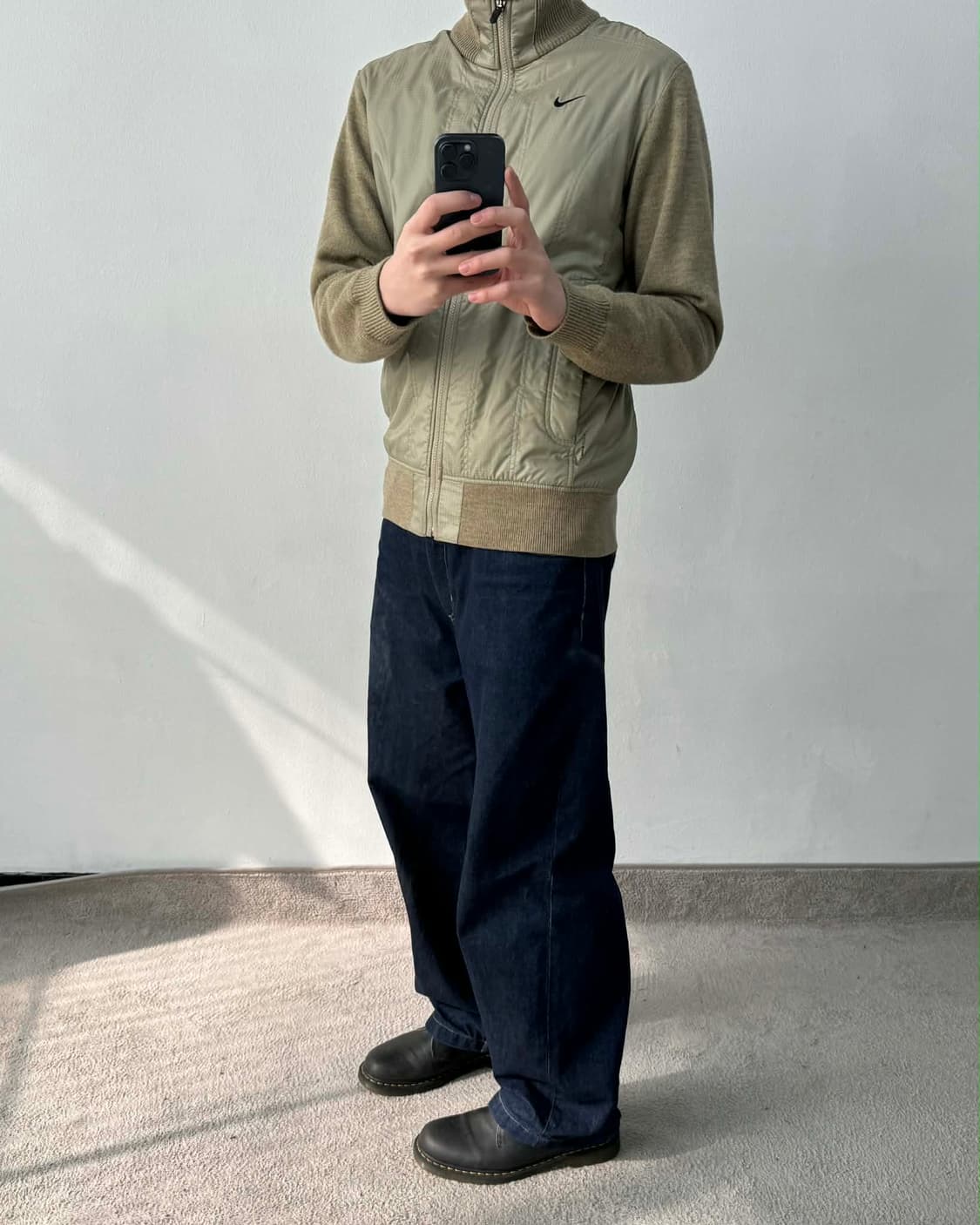 [L] 나이키 솔로 스우시 울 니트 패딩 슬리브 집업 자켓 상품이미지1