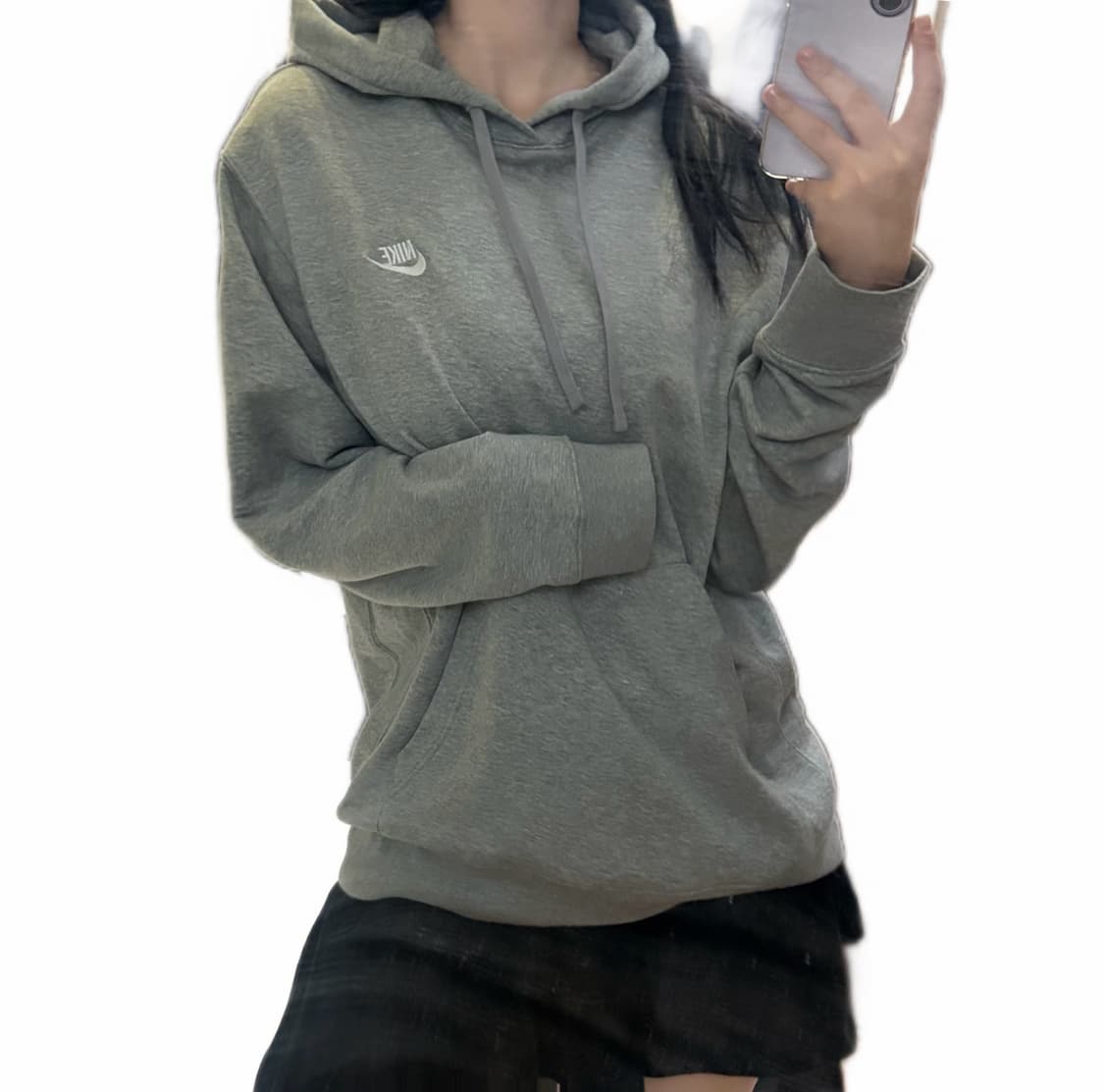 나이키 스우시 로고 그레이 후드티 상품이미지1