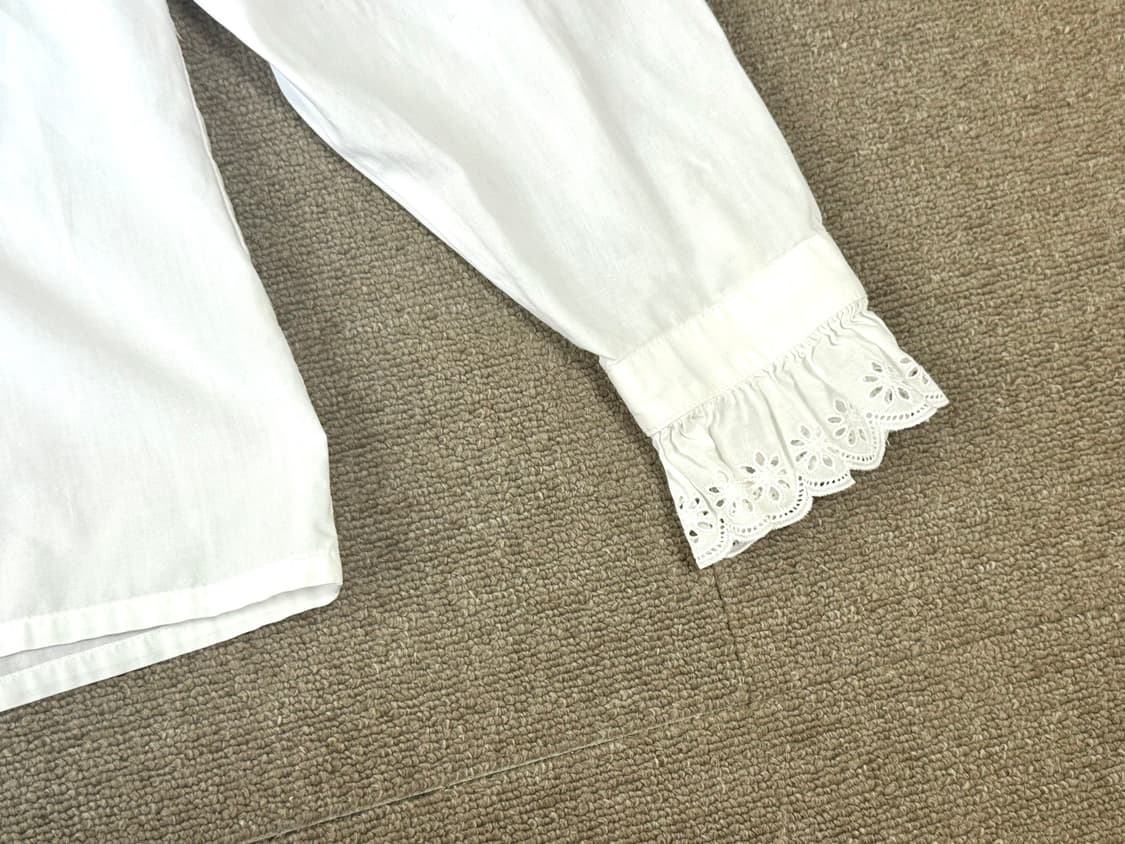 오스트리아 유럽 화이트 펀칭 블라우스 상품이미지4