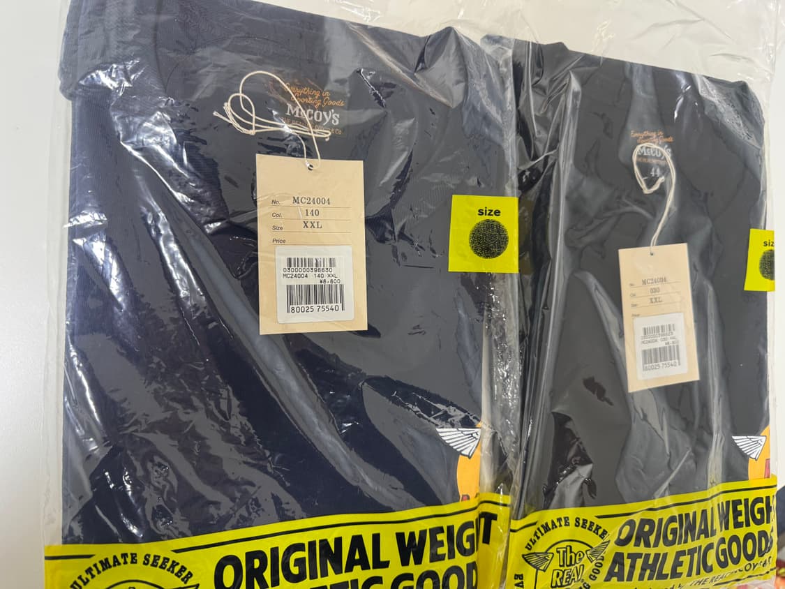 리얼맥코이 반팔 티셔츠 44(xxl) 블랙,네이비 판매 상품이미지1