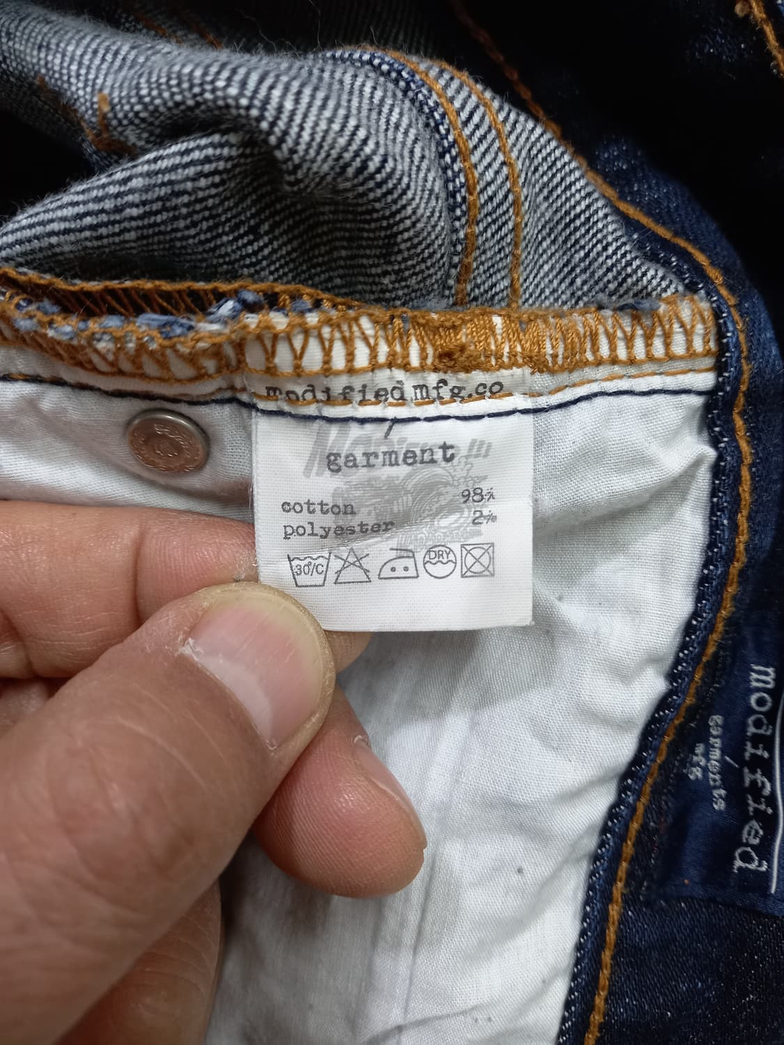 30 MODIFIED Kor 워싱 스판 슬림일자진 진청 30-163 상품이미지9