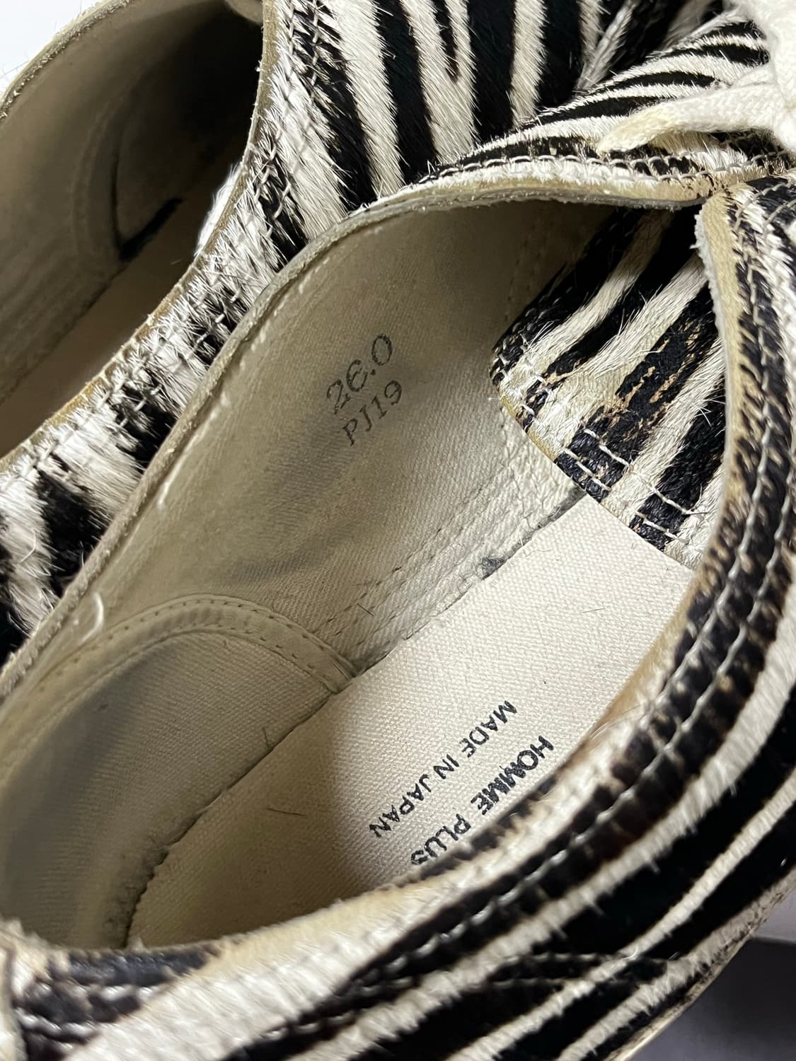 2010’s 꼼데가르송 옴므플러스 제브라 헤어 슈즈 상품이미지5