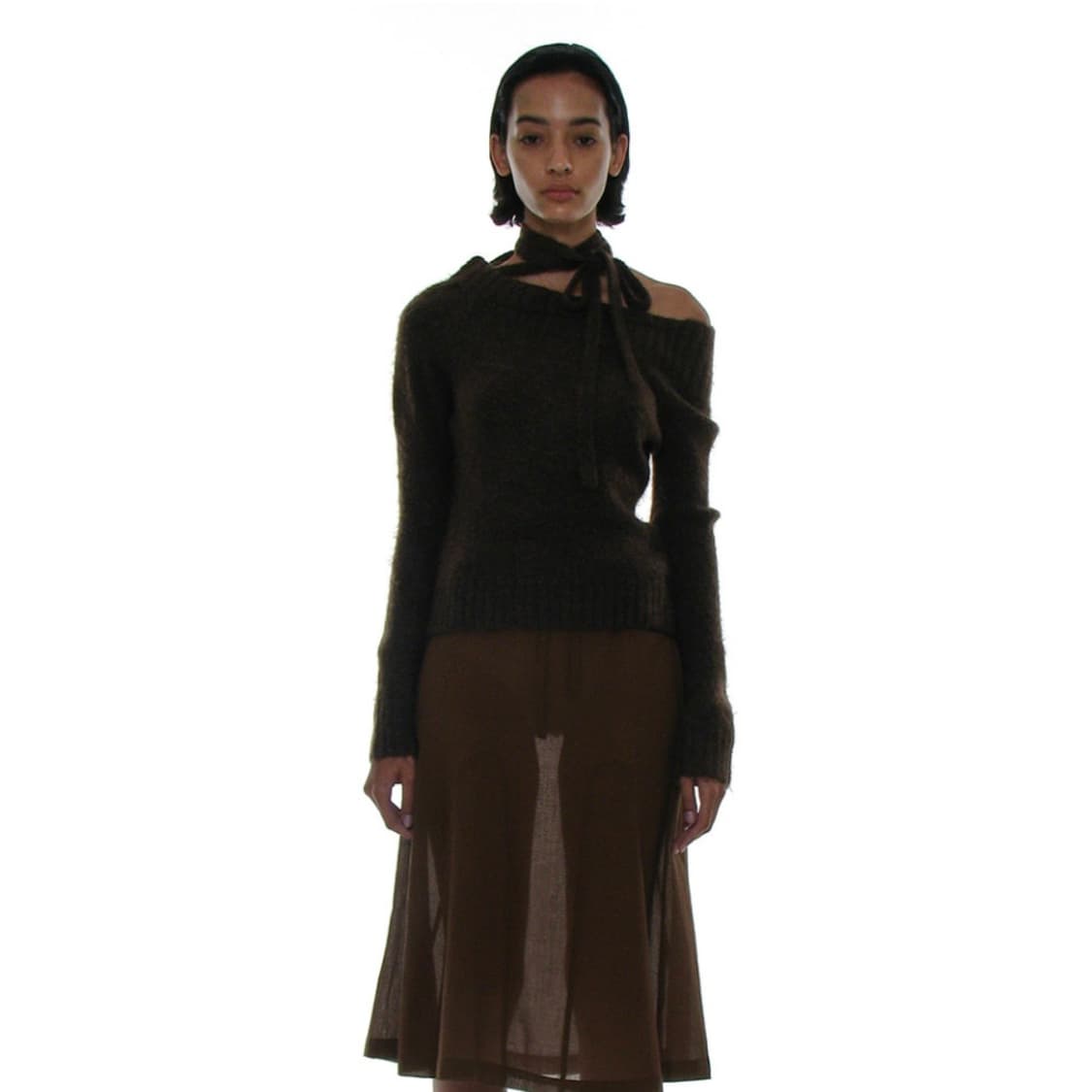 파르티멘토 우먼 타이 넥 스트랩 언발란스드 니트 탑 팝니다 상품이미지2