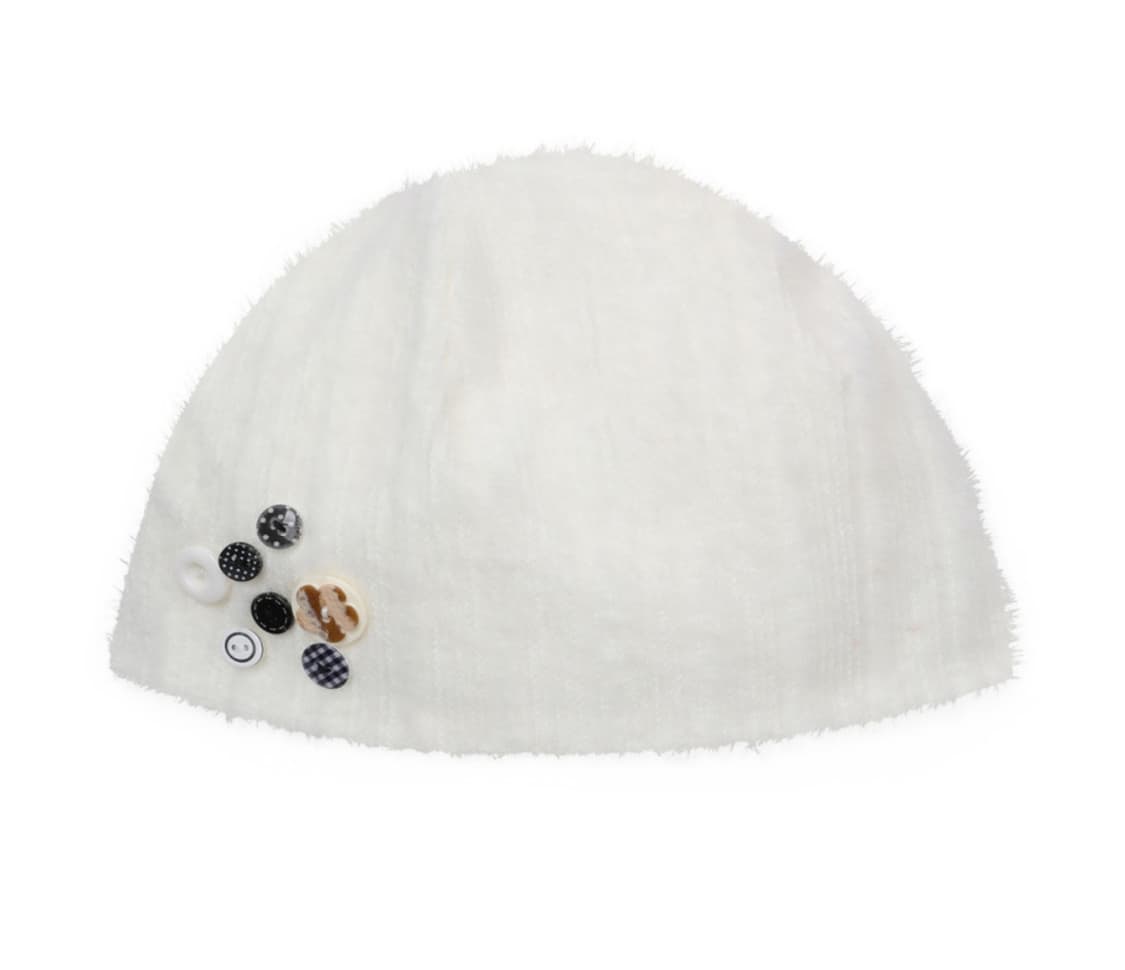 바우프 버튼 플러피 비니 아이보리 상품이미지1