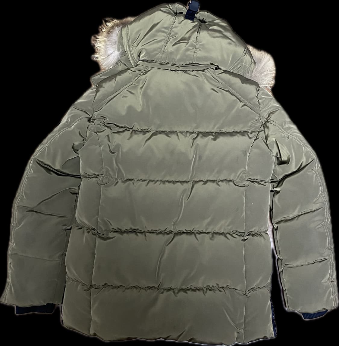 게스 퍼 후드 패딩 점퍼 카키 상품이미지2