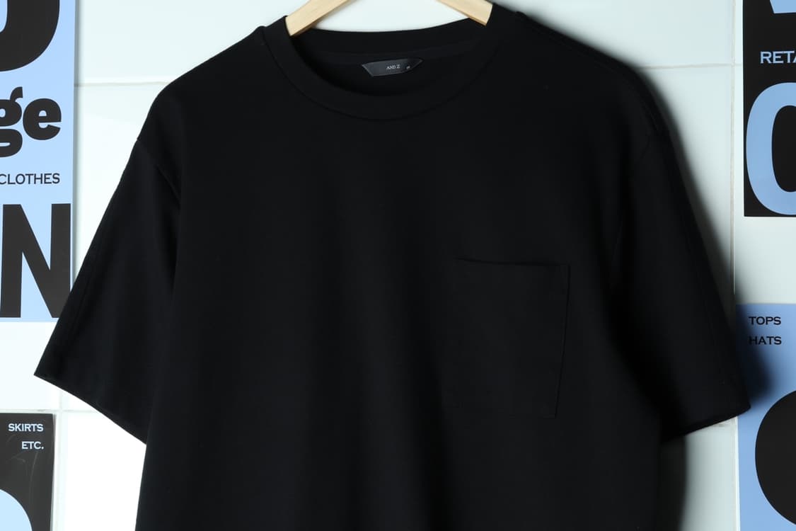 (L-XL) 앤드지 반팔 티셔츠 기능성 폴리 블랙 보들보들-H31870 상품이미지3