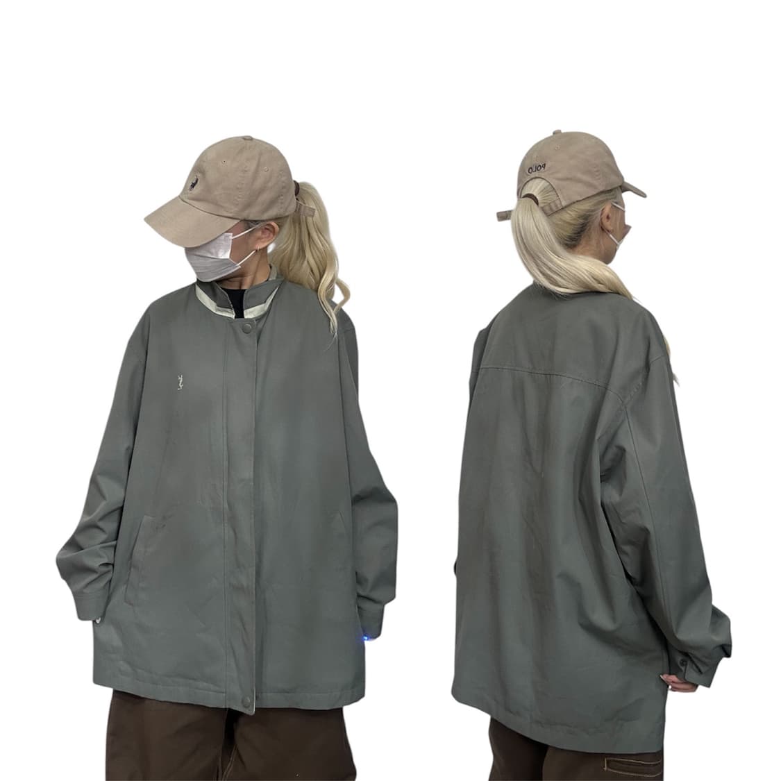 입생로랑 YSL 아카이브 카키 블루종 바람막이 점퍼 105 상품이미지1