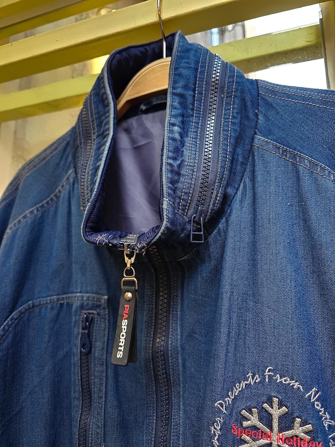 Pia sports 2way zip-up 데님 아우터 상품이미지7