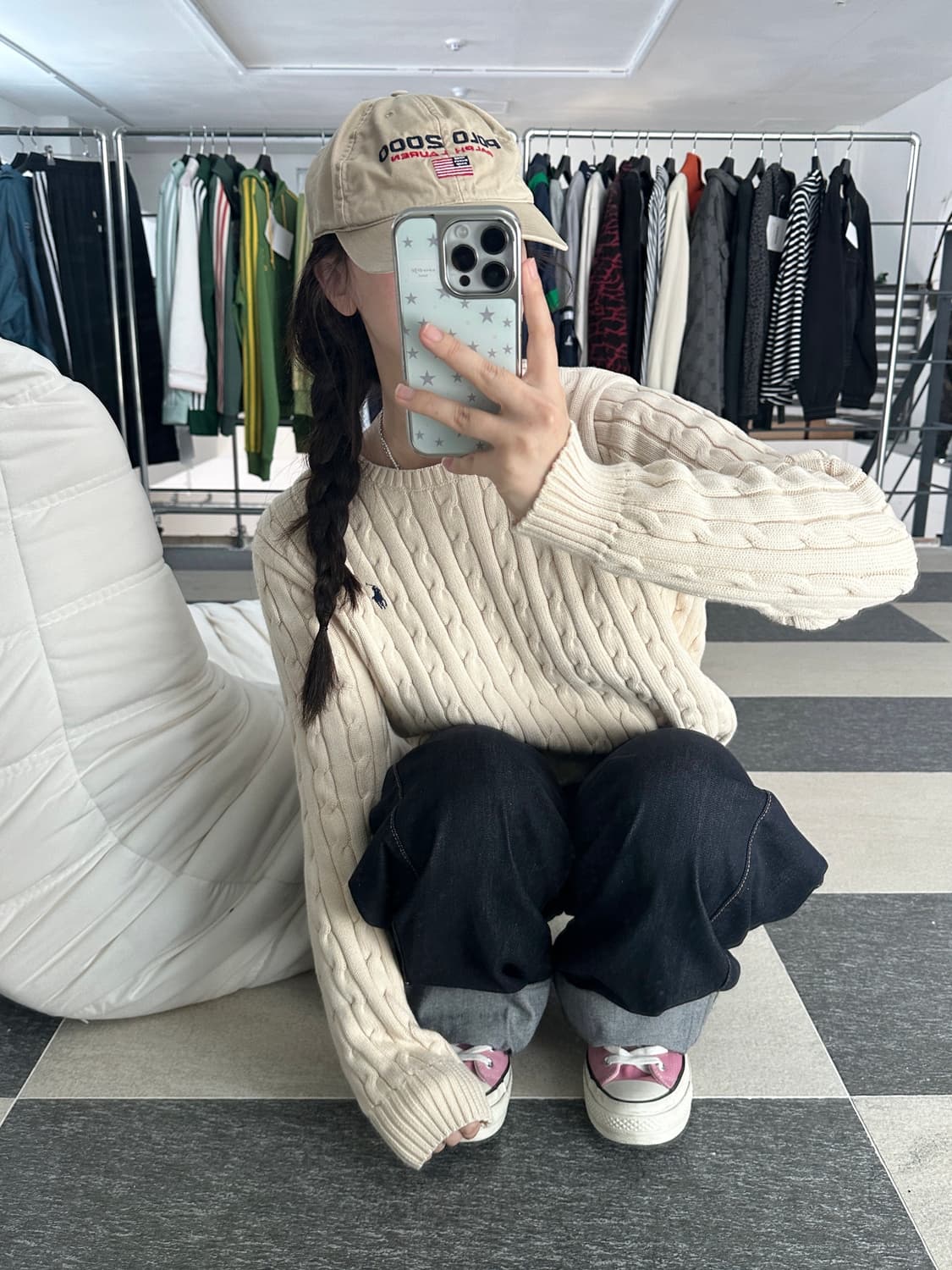 폴로 랄프로렌 라이트베이지 케이블 니트  상품이미지4