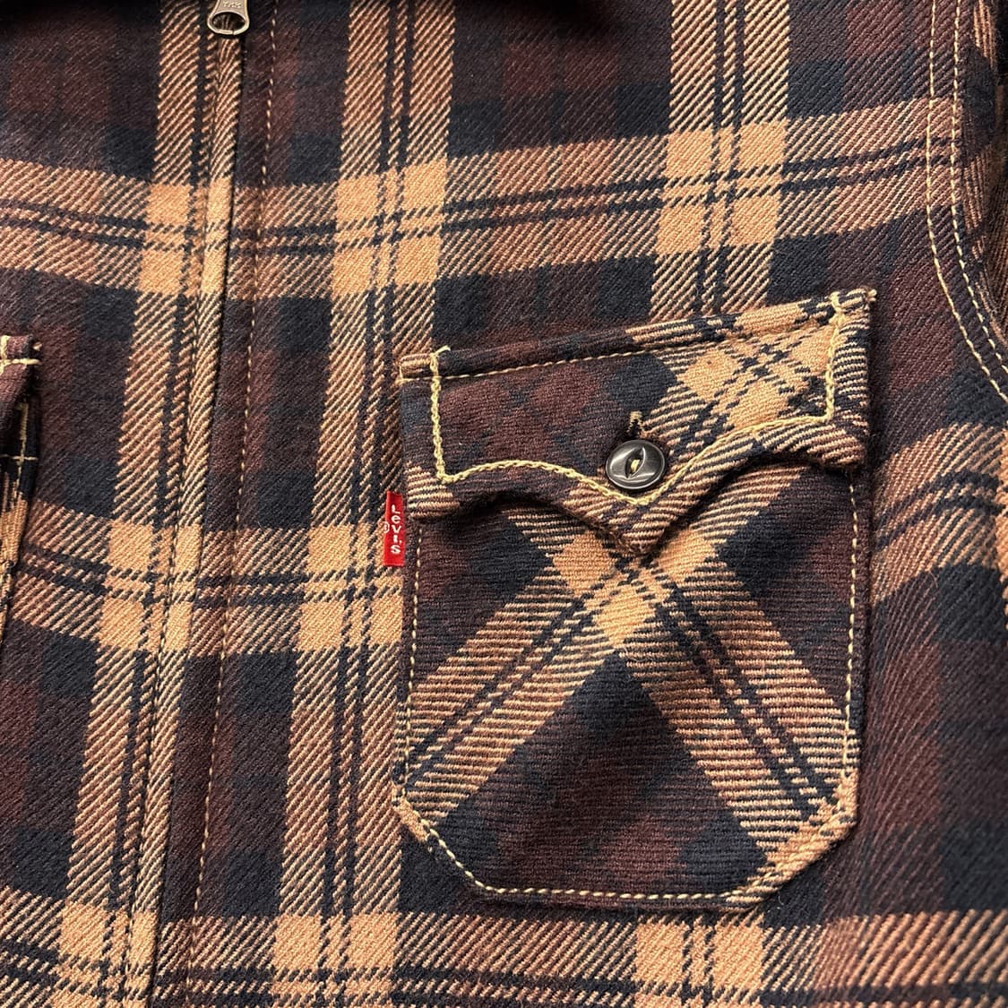 00s 리바이스 레드탭 웨스턴 요크 타탄체크 울 집업자켓 N1227 상품이미지7
