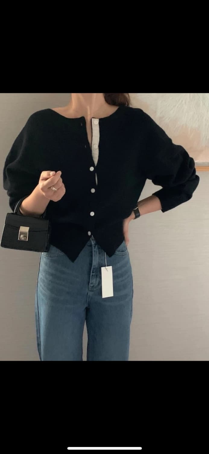 포스터 가디건 블랙 상품이미지1