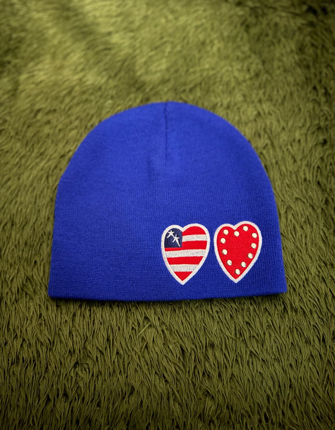 The Museum Visitor 더뮤지엄비지터 하트 패치 비니 블루 상품이미지1