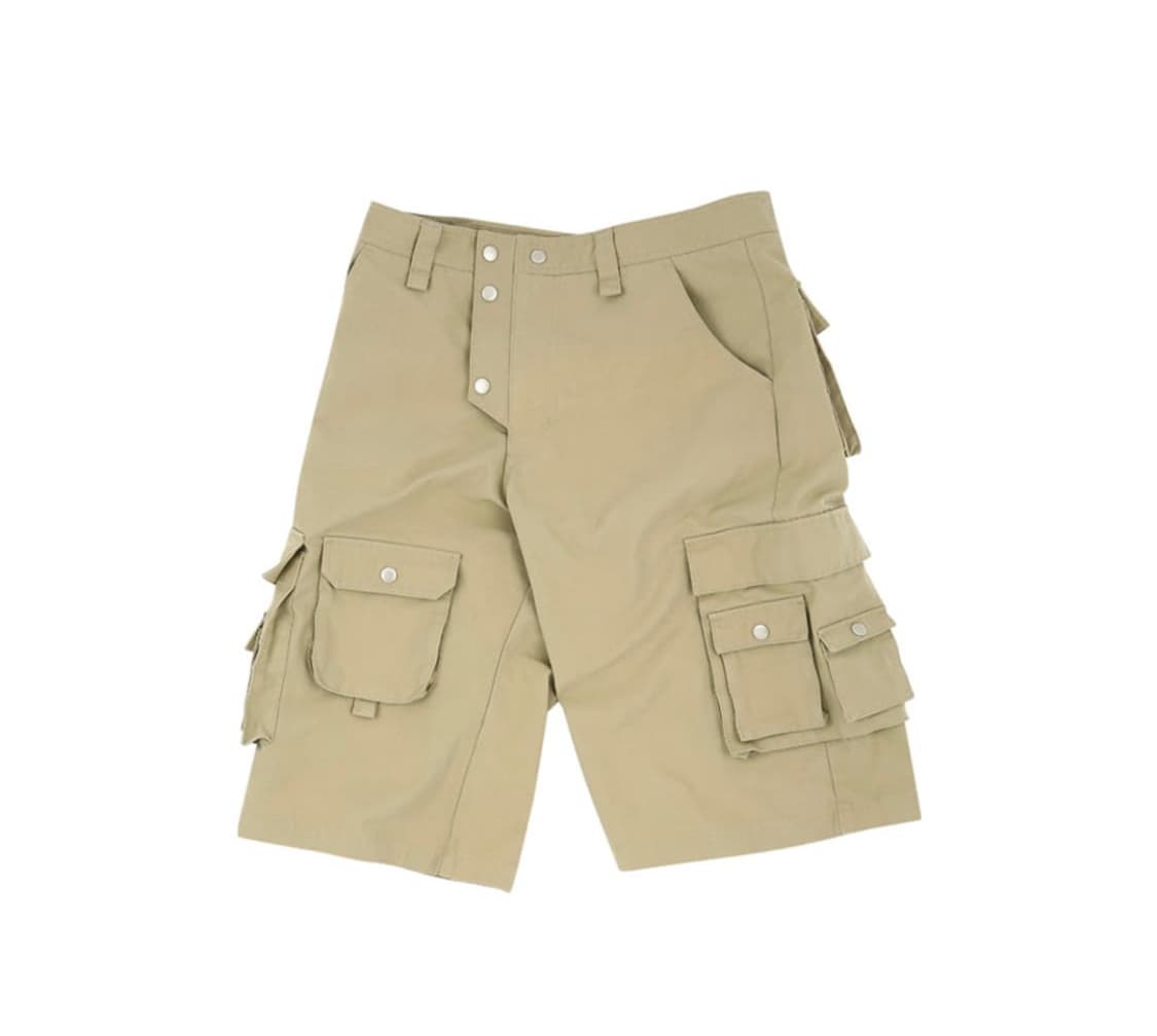 (M) 노우웨이브 멀티포켓 카고 버뮤다 팬츠 베이지 상품이미지1
