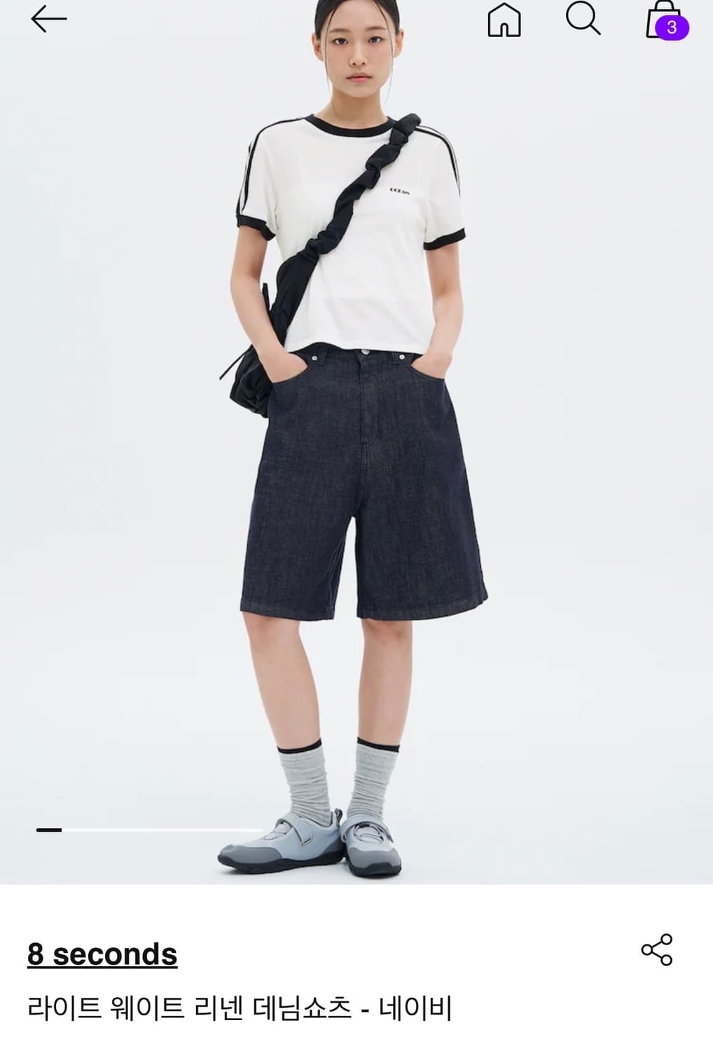 에잇세컨즈 라이트웨이트 리넨 데님쇼츠  상품이미지1