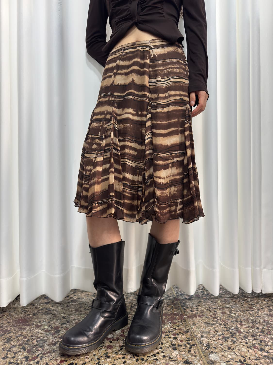pattern midi skirt 상품이미지1