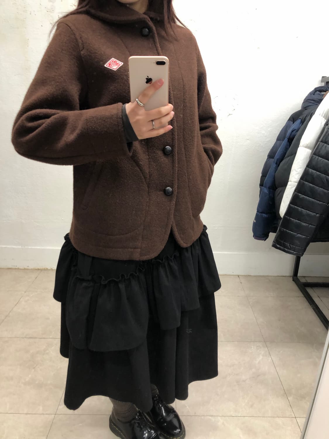 단톤 라운드 칼라 울 코트 상품이미지3