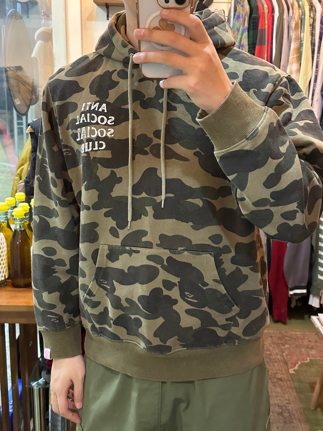 베이프 x 안티소셜 후드 티셔츠 상품이미지3