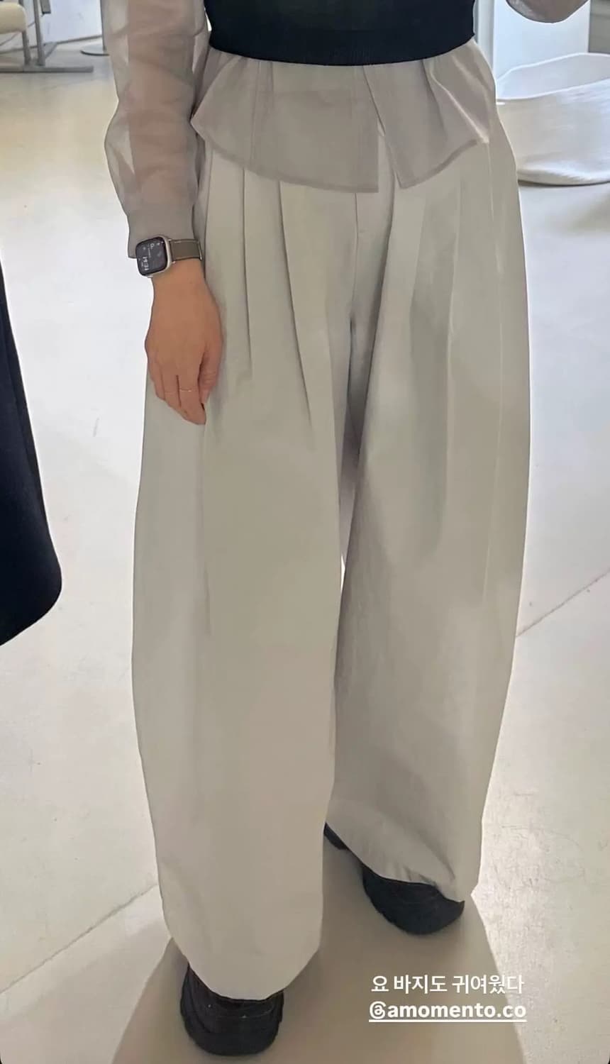 아모멘토 볼륨 팬츠 그레이 상품이미지1