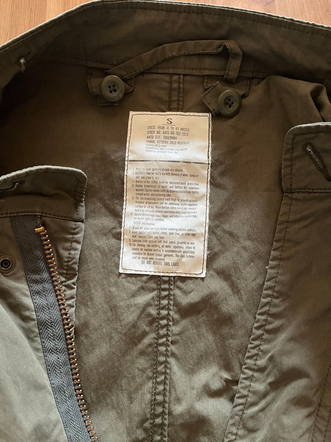 80s M65 피쉬테일 자켓 오리지날 미군납용 상품이미지2