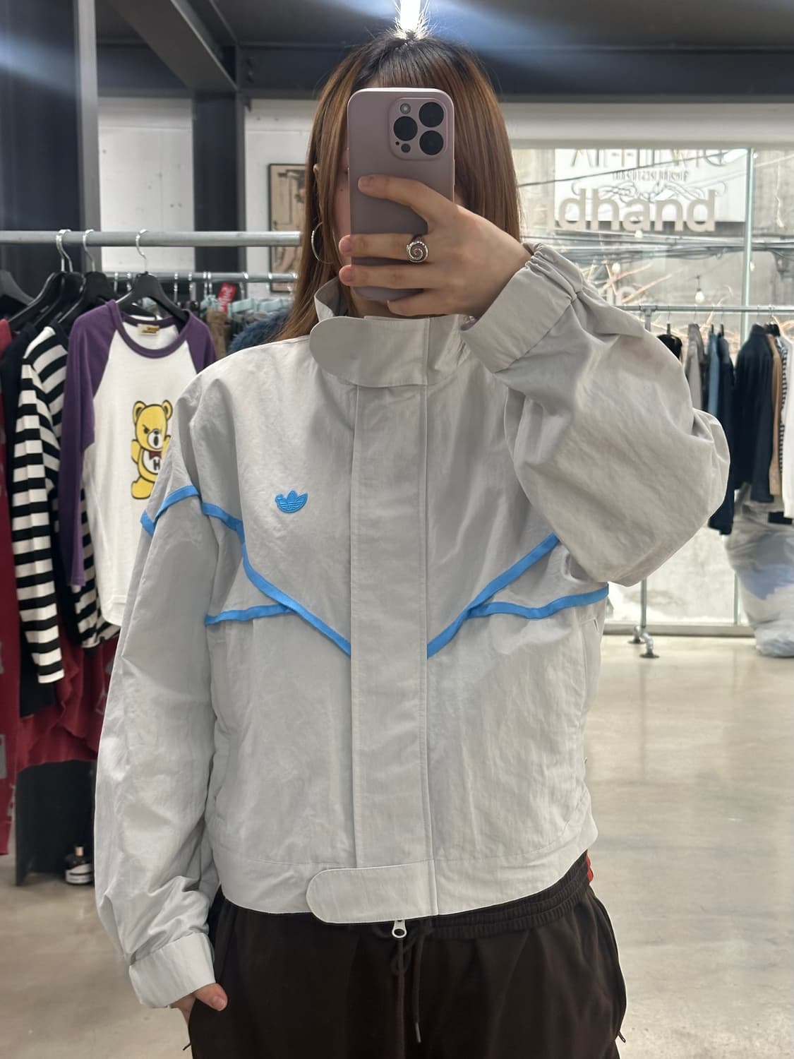 아디다스 블루버전 트랙탑 윈드브레이커 펄그레이 상품이미지1