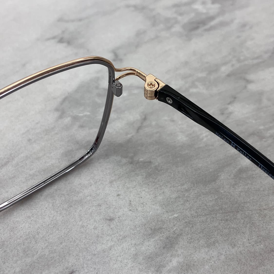 C34 HK 골드 실버 스퀘어 메탈테 안경 상품이미지3