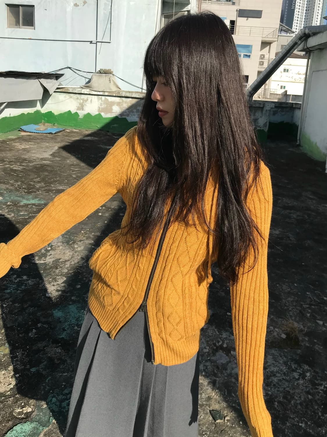 Michel Klein 머스타드 집업니트 상품이미지3