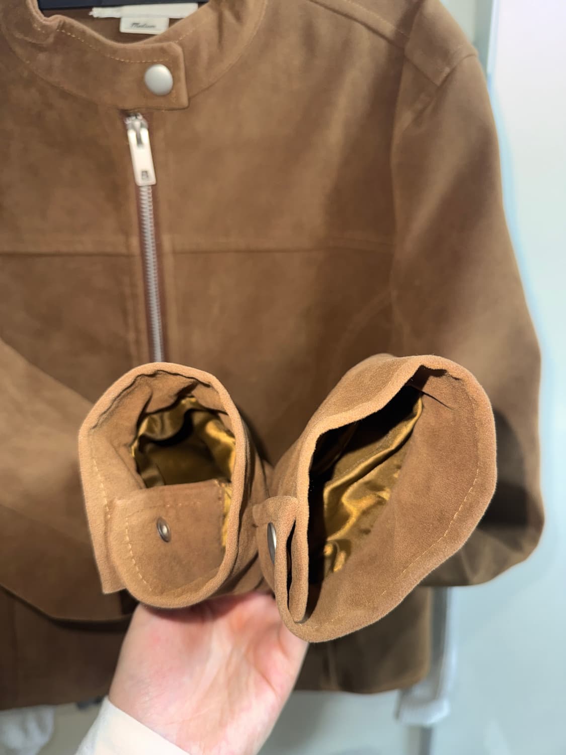 오로 (라퍼지 포 우먼) 버핑레더 레이싱 자켓 스웨이드 브라운 상품이미지9