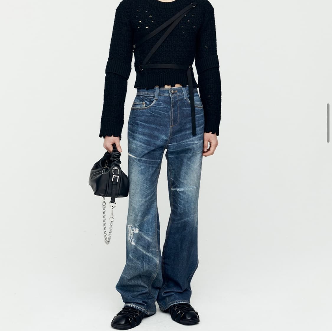 앤더슨벨 트롱프뢰유 프린티드 데님 팬츠 블루  상품이미지4