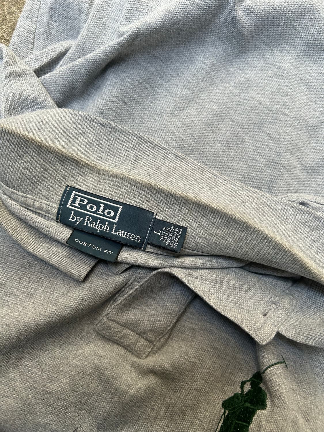 *Rare* 2000s 폴로 그레이 빅포니 카라 티셔츠 상품이미지4