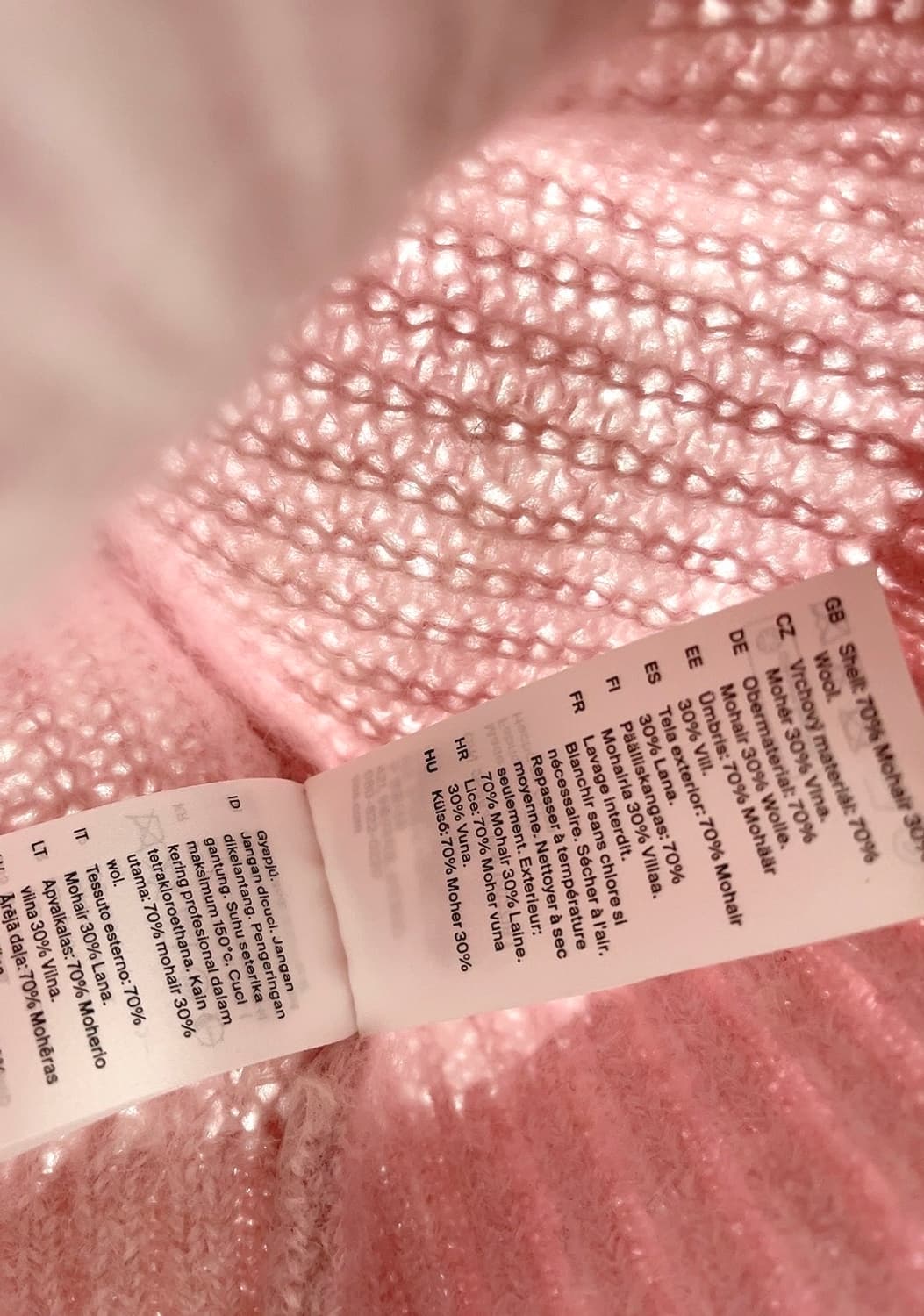 코스 모헤어 니트 베스트 핑크 XS 상품이미지6