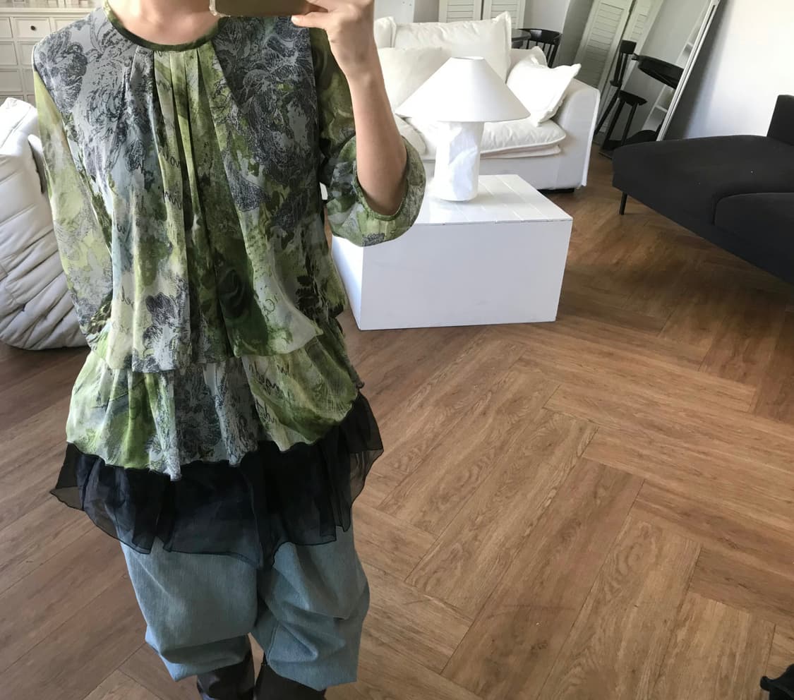 vintage pattern mash top 상품이미지4