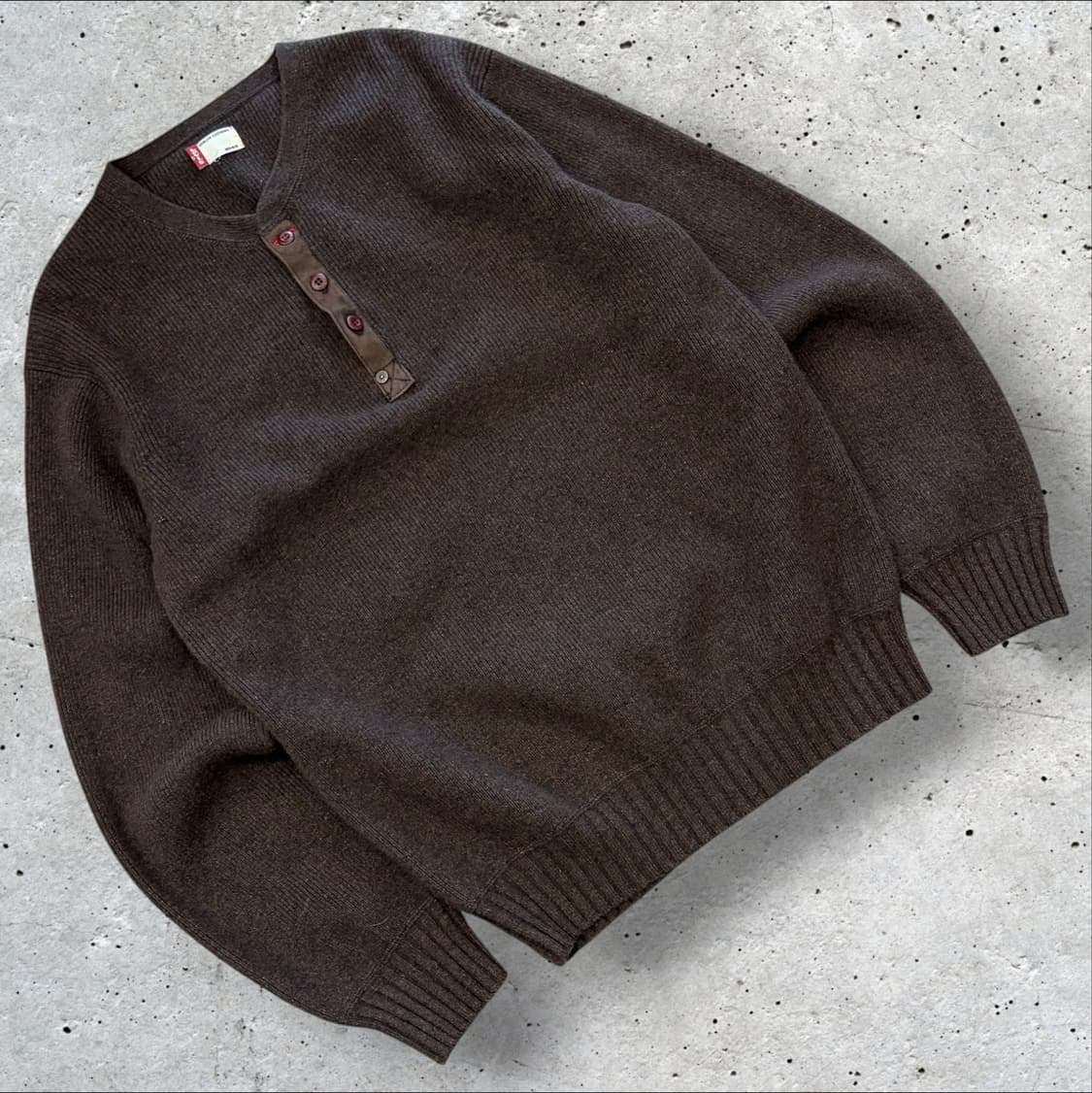 [M] 리바이스 울 브라운 헨리넥 니트 스웨터 D869 상품이미지1