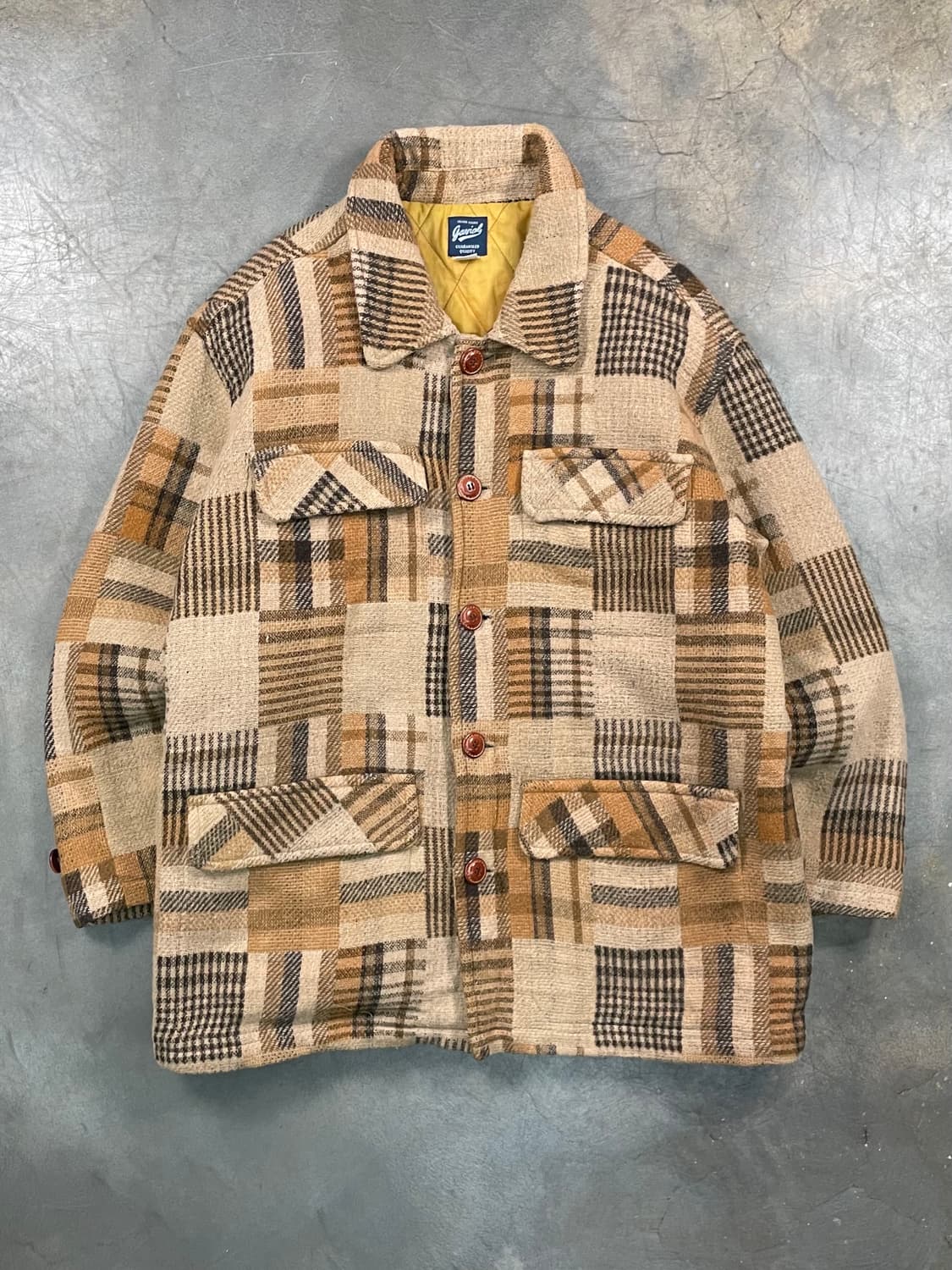 빈티지 체크 믹스 울 셔츠 자켓 상품이미지1