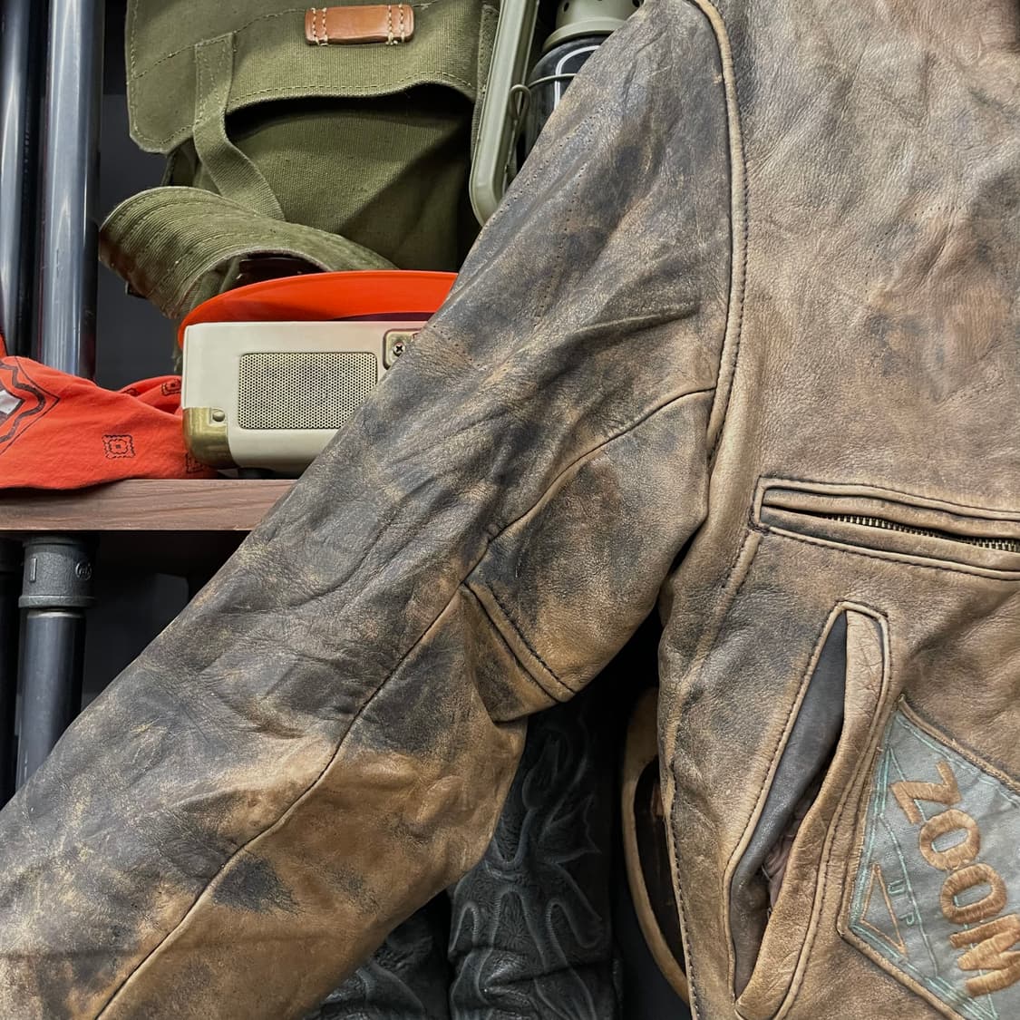 90s USA 빈티지 밀리터리 해군 항공 패치 A2 레더 봄버 자켓 상품이미지7