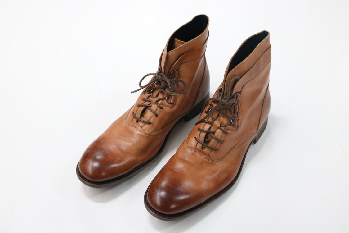 훕데두 빈티지 번니싱 레더 레이스업 부츠 (285) 상품이미지2