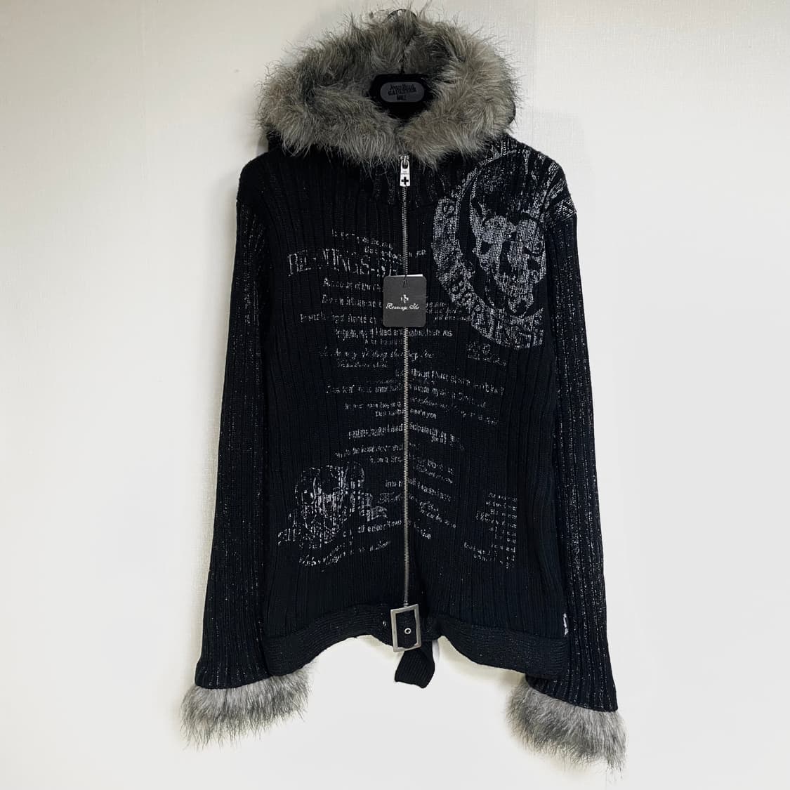 [택O 새상품] 버닝 쇼 아카이브 모드 고딕 후드 집업 상품이미지2