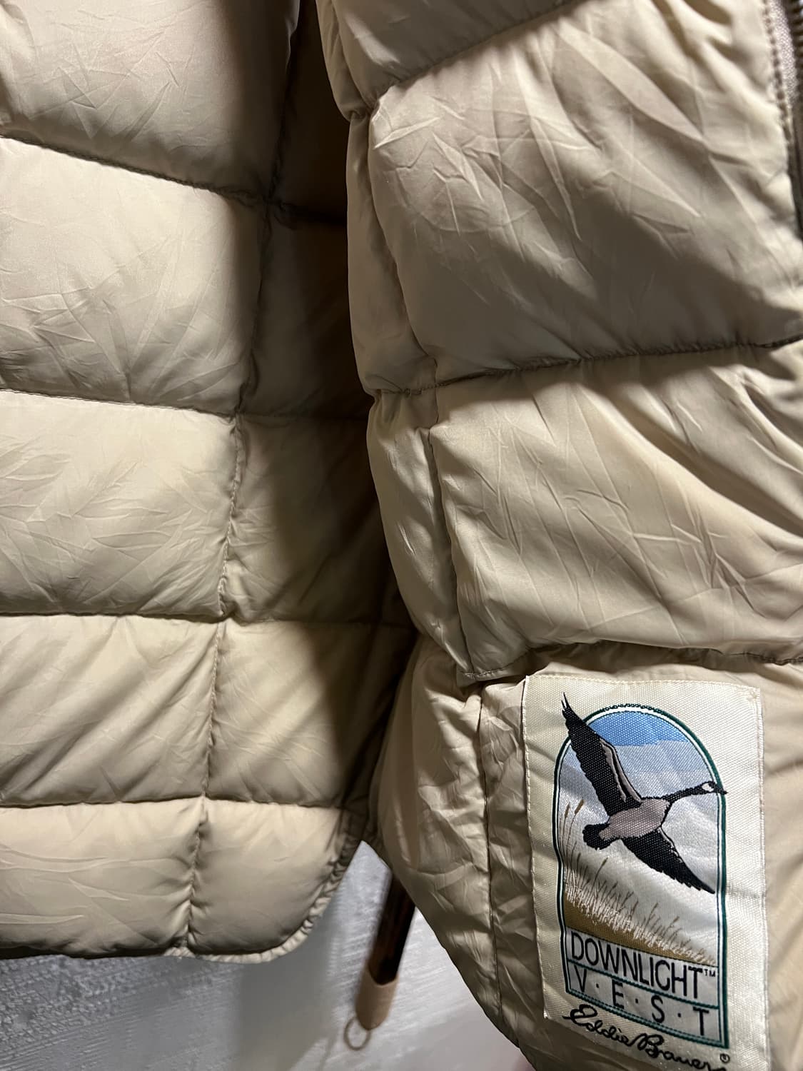 [M]90's 에디바우어 USA 캐나디안 베이지 다운 베스트 상품이미지4