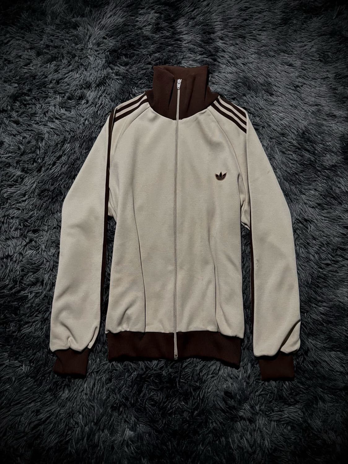 ADIDAS DESCENTE 아이보리 브라운 트랙탑 상품이미지1