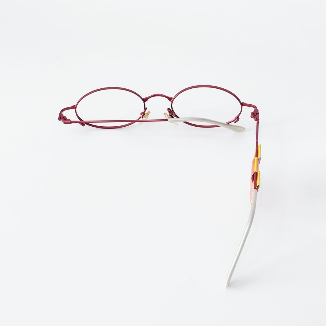 HIGHLIGHT 레드 오벌 메탈 데드스탁 빈티지안경 상품이미지3