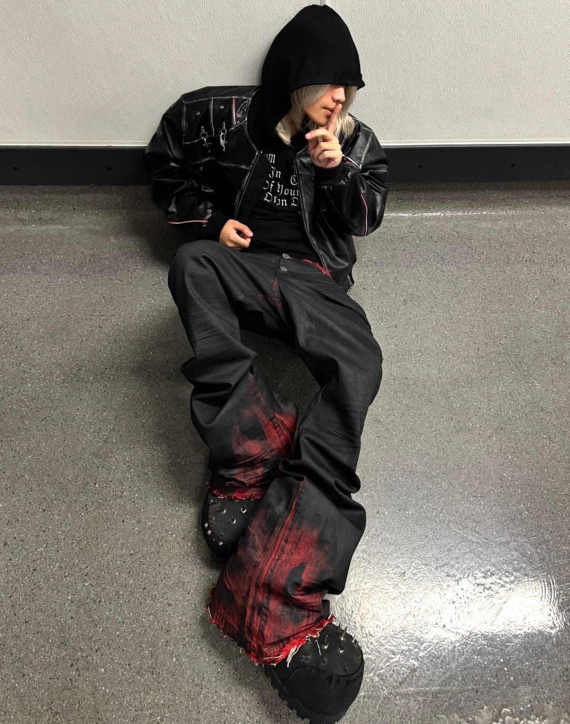 Dark OPIUM Cropped PU Leather Jacket 상품이미지3