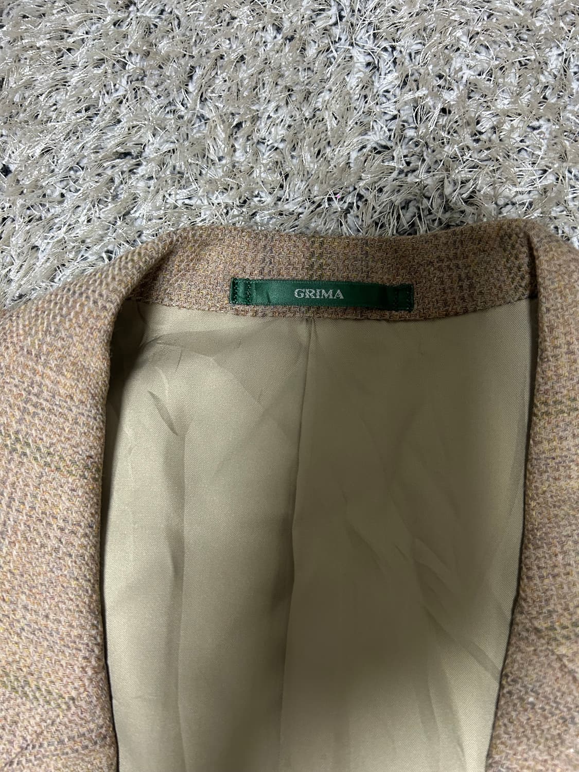 일본판 GRIMA 울 체크 블레이저 사이즈 105~110 상품이미지5