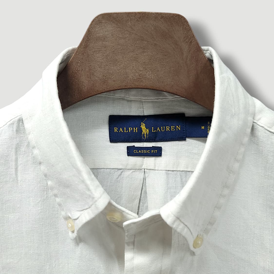 [M] 폴로 화이트 클래식핏린넨 긴팔셔츠 상품이미지8