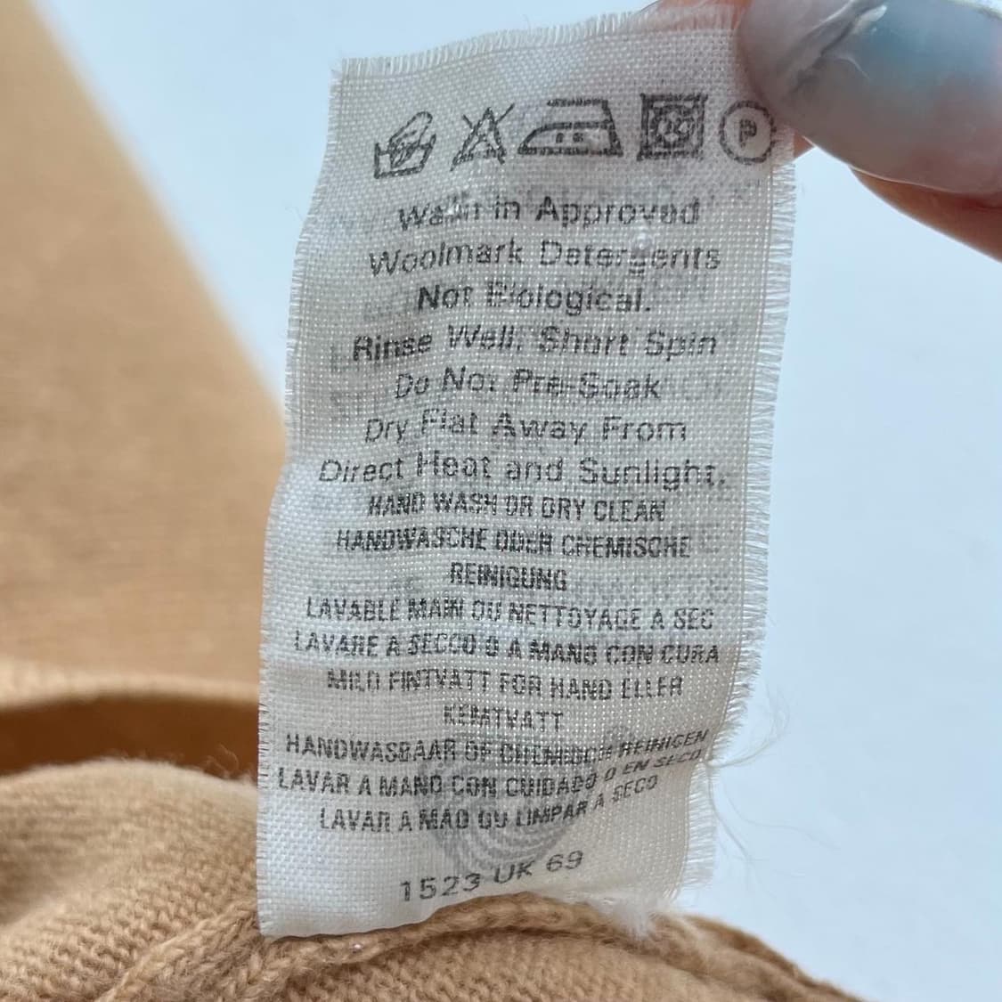 버버리 90's 오리지널 기마로고 베이지 울 니트  상품이미지7