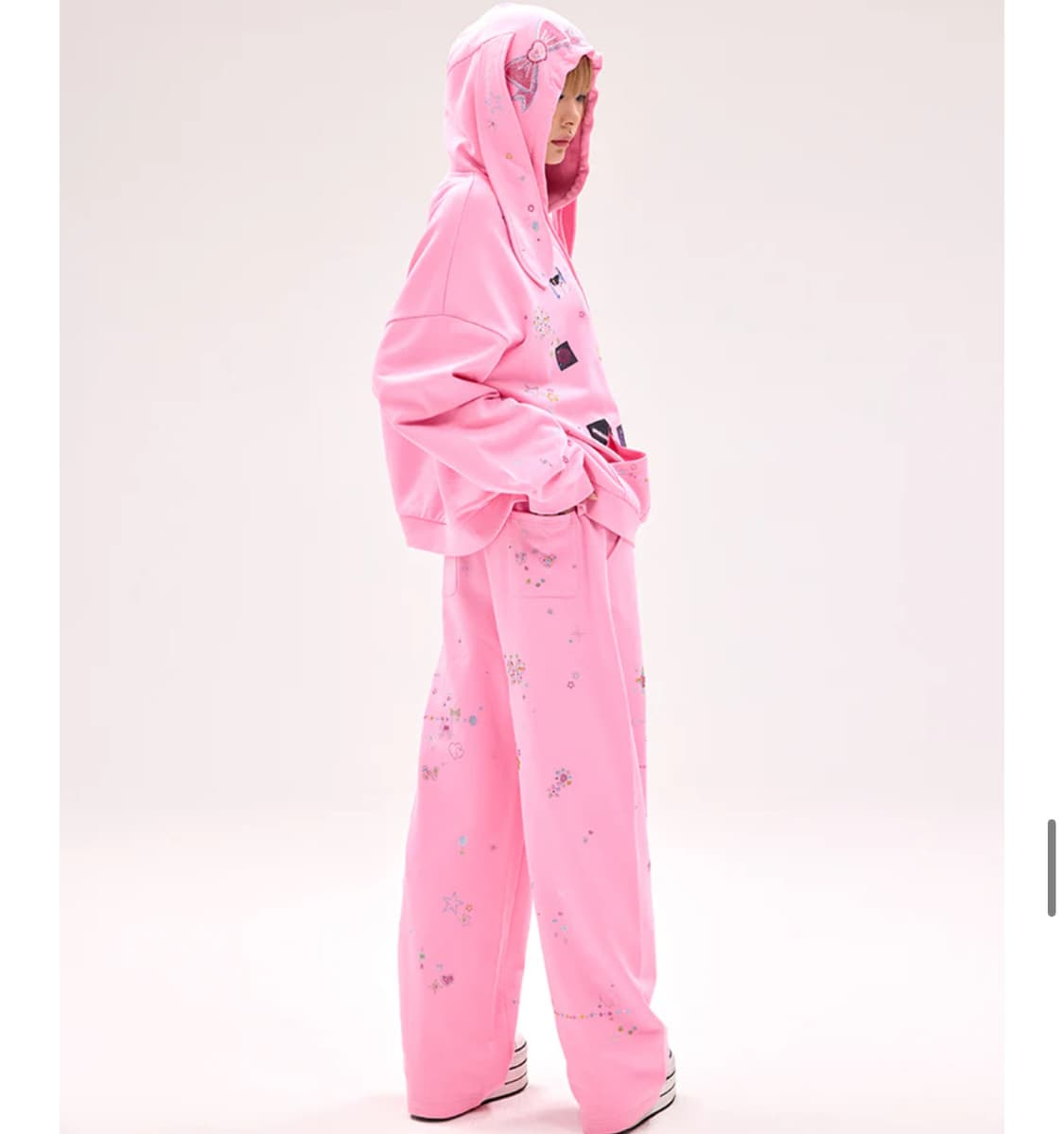 (셋업) 씨피어스 스티커 버니 후디&팬츠 M사이즈 상품이미지2