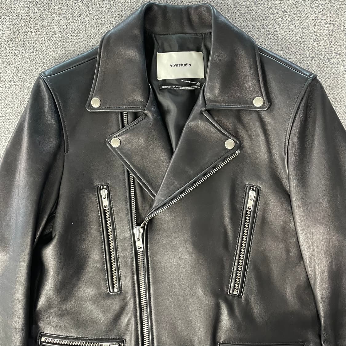 비바스튜디오 블랙 레더 라이더 자켓 상품이미지3