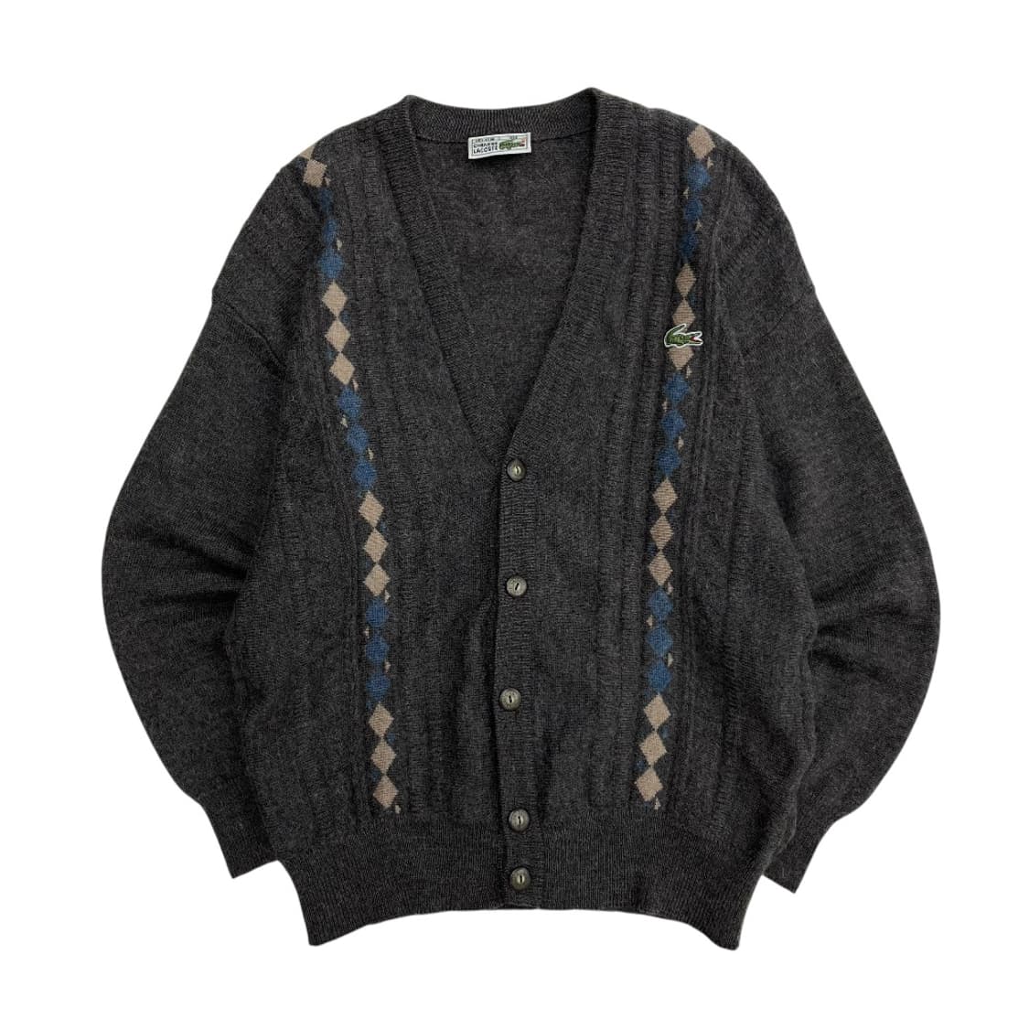라코스테 파스텔 체크패턴 차콜 가디건 100 상품이미지2