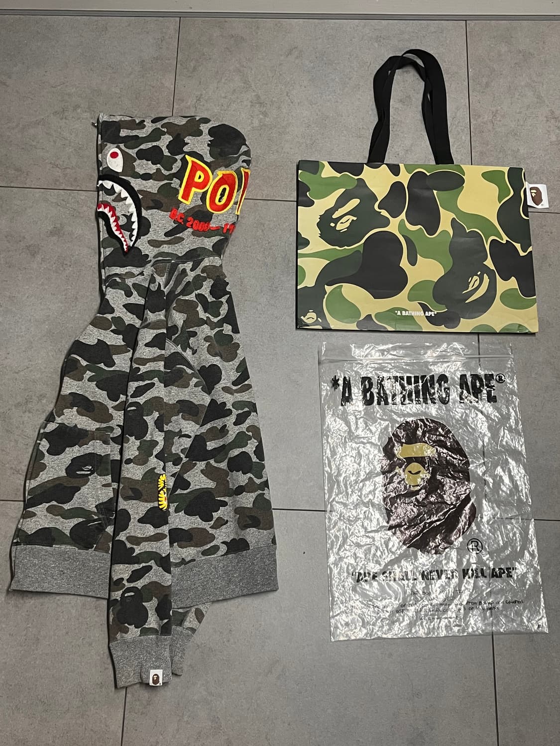 베이프 그레이 10주년 한정판 후드집업 상품이미지2