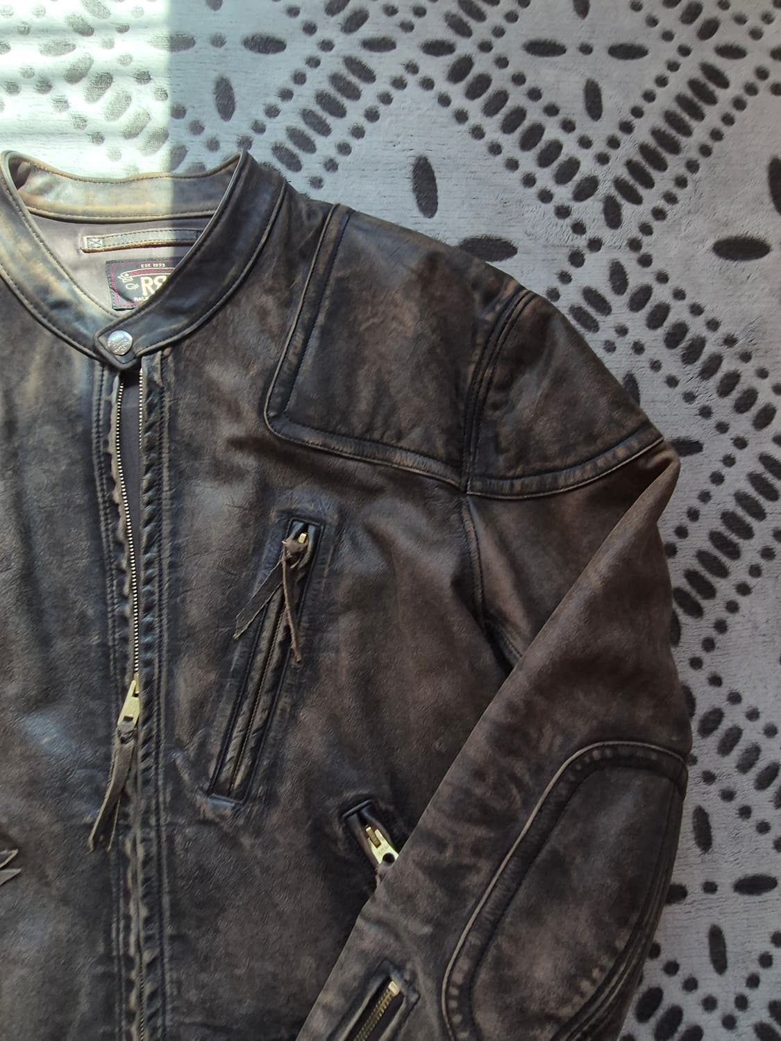 rrl 더블알엘 슬림핏 모토 레더 가죽 자켓 상품이미지2